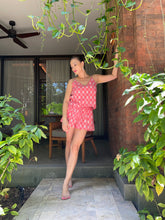 Load image into Gallery viewer, Ishani Co-ord Block Print Set in Coral &amp; Pink Leaf Motif