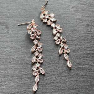 Melodia Rose Gold Zircon Dangle Earrings