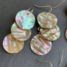 Load image into Gallery viewer, Iolani mother of pearl tiered dangle earrings in natural
