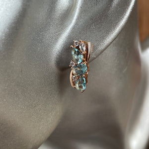 Aleta Aquamarine Blue Zircon Hoop Earrings