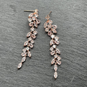 Melodia Rose Gold Zircon Dangle Earrings
