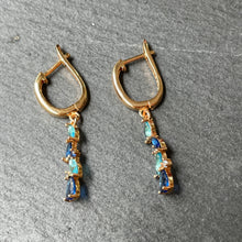 Load image into Gallery viewer, Naava Blue Zircon Dangle Earrings