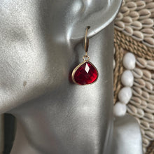 Load image into Gallery viewer, Maya Red Zircon Dangle Earrings