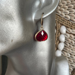 Maya Red Zircon Dangle Earrings