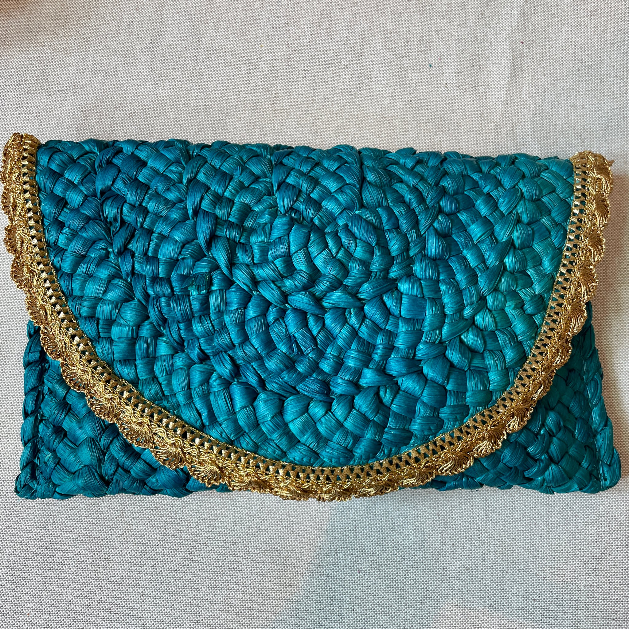Red straw clutch sale