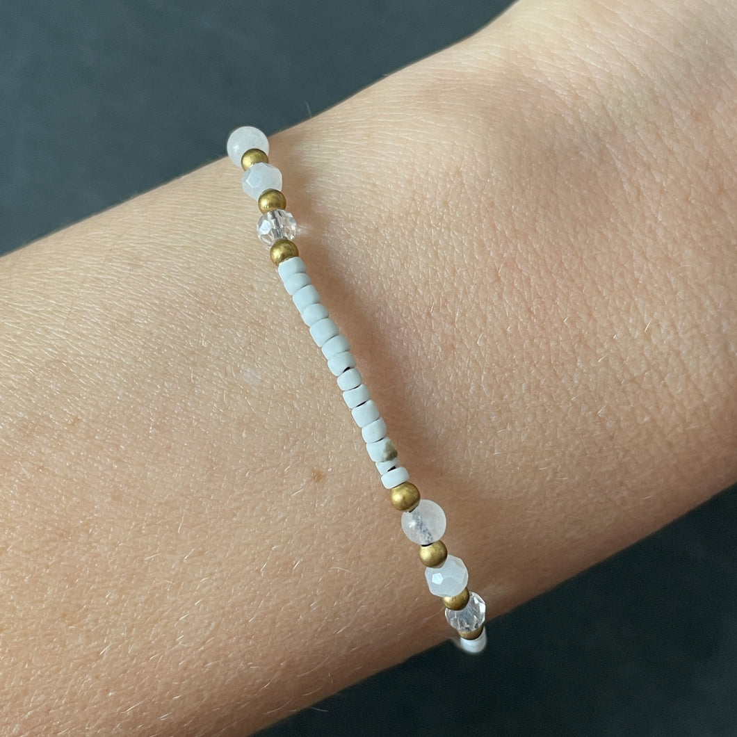 Lalita Afghan stone and crystal and brass beads bracelet