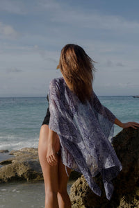 Izara Blue Snake Print Kaftan