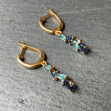 Load image into Gallery viewer, Naava Blue Zircon Dangle Earrings