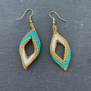 Setia Handmade Beaded Leaf Earrings