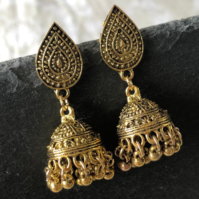 Danika Indian jhumka earrings in gold