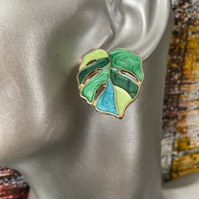 Load image into Gallery viewer, Carmel Monstera Leaf Earrings