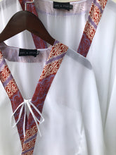 Load image into Gallery viewer, Onism collection white lurex chiffon batik trimmed kids beachwear resort wear beach kaftan