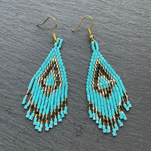 Sakari (XS) Hand Beaded Dangle Earrings