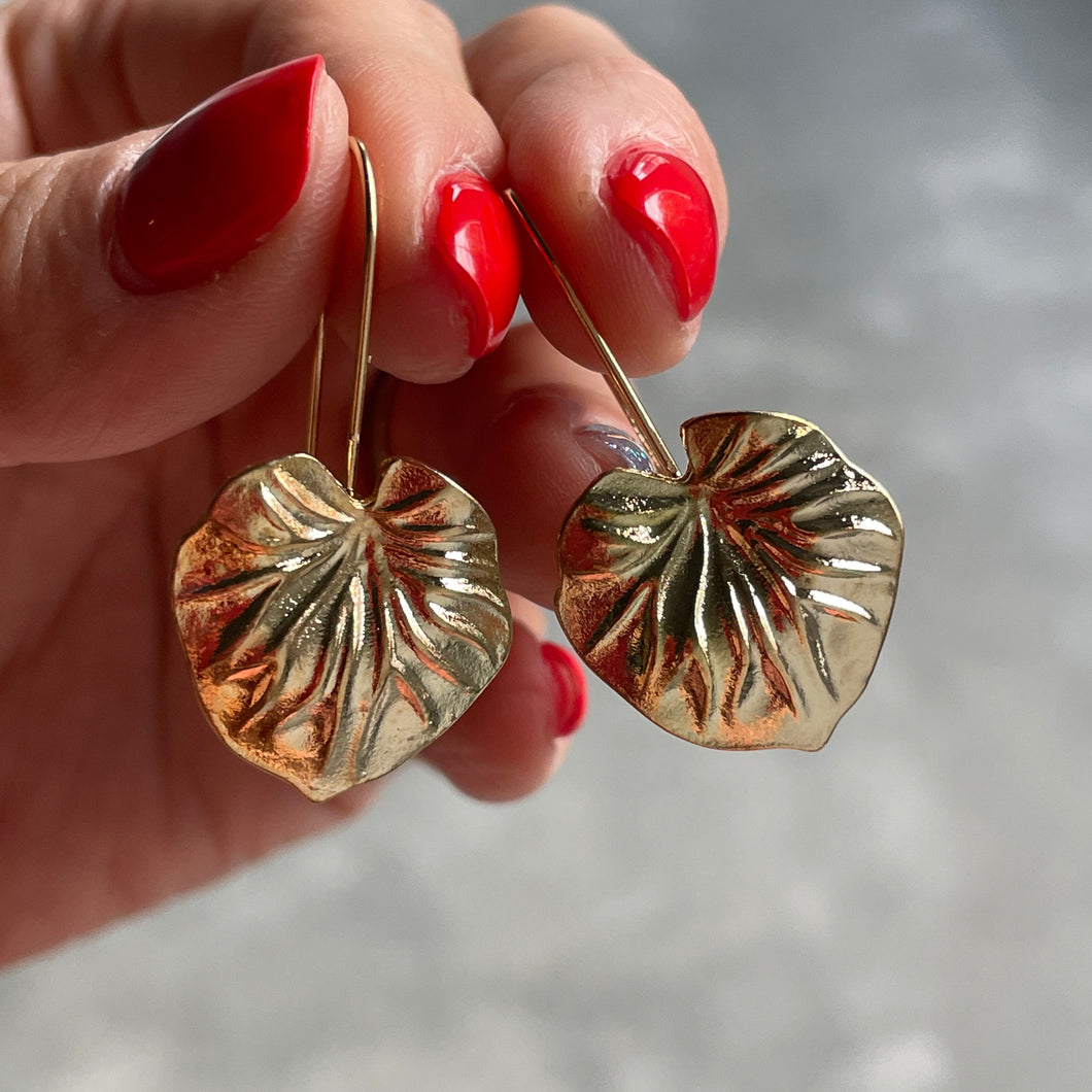 Lily Gold Leaf Earrings