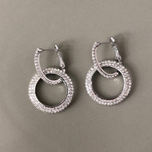 Load image into Gallery viewer, Malava crystal rhinestone dangle earrings in silver and rose gold
