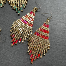 Load image into Gallery viewer, Olethea Handmade Beaded Dangle Earrings