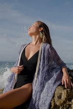 Load image into Gallery viewer, Izara Blue Snake Print Kaftan