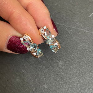 Aleta Aquamarine Blue Zircon Hoop Earrings
