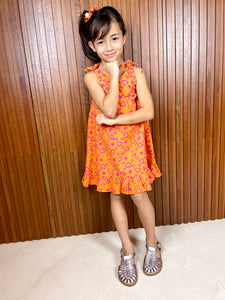 Penelope Girls Cotton Heart Print Sundress