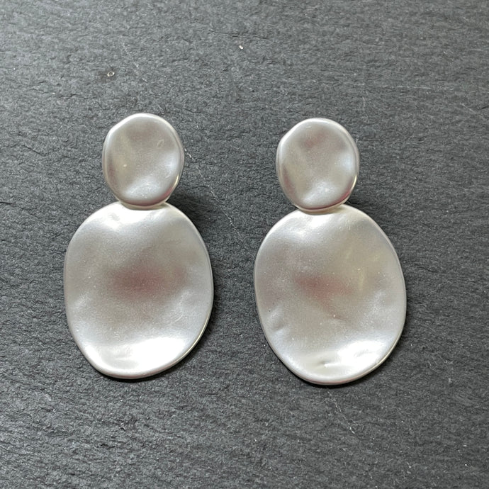 Alba 2-tier Matte Metallic Dangle Earrings