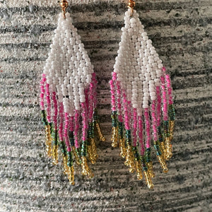 Tayanna handmade beaded boho chic glamorous dangle earrings