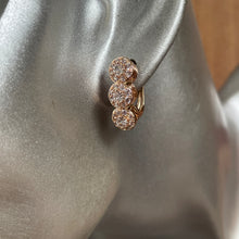 Load image into Gallery viewer, Audrea Halo Zircon Rose Gold Plated Hoop Earrings