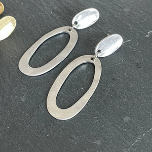 Revna Matte Textured Gold & Silver Earrings
