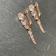 Load image into Gallery viewer, Sofiya Rose Gold Zircon Dangle Earrings