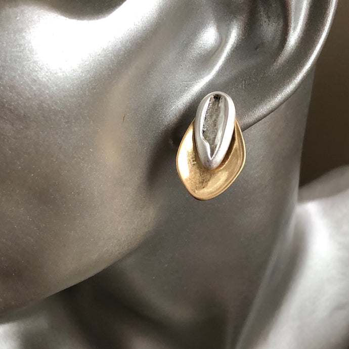 Brida Matte Gold and Silver Earrings
