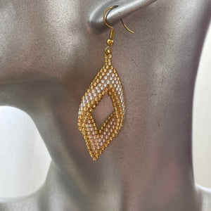 Setia Handmade Beaded Leaf Earrings