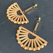 Load image into Gallery viewer, Raya Wooden Fan Earrings