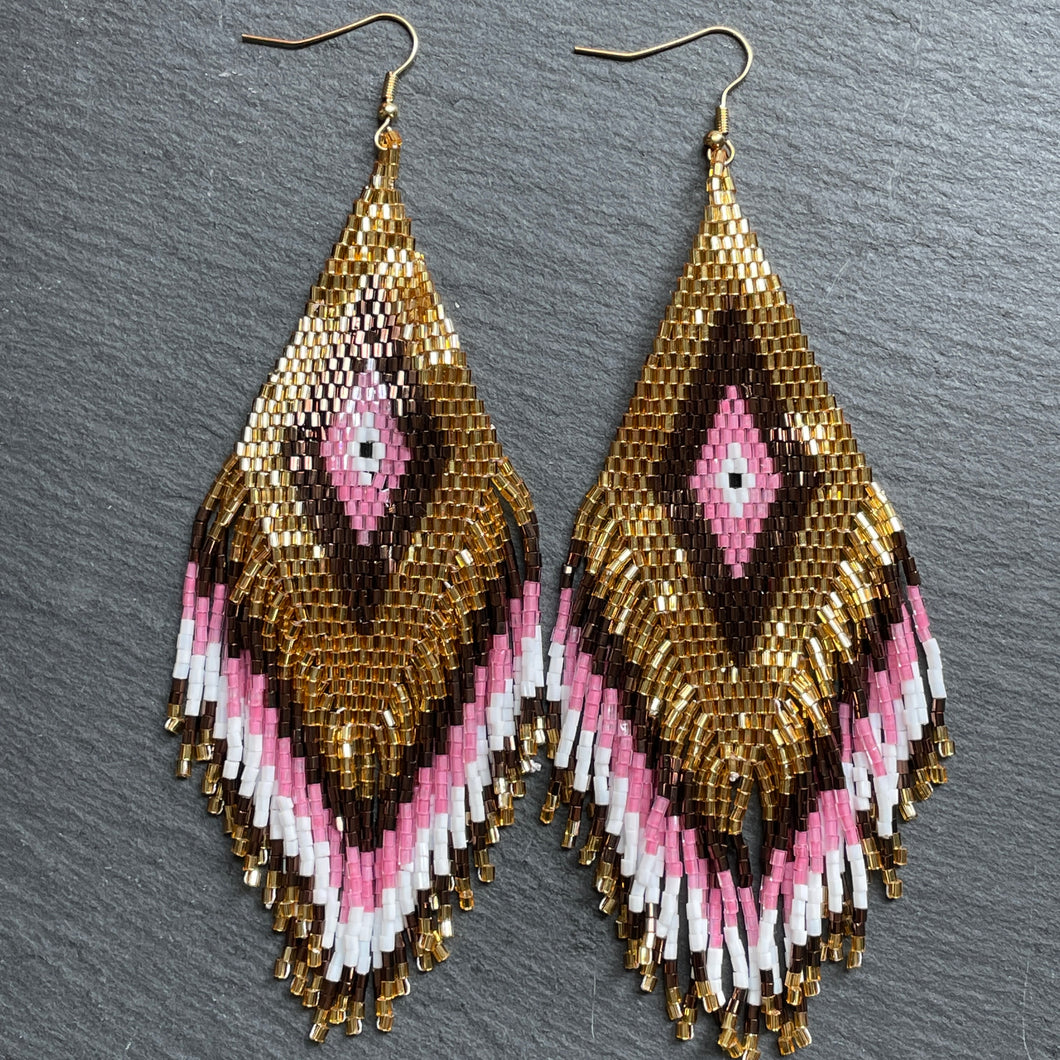 Sakari (L) Handmade Beaded Dangle Earrings