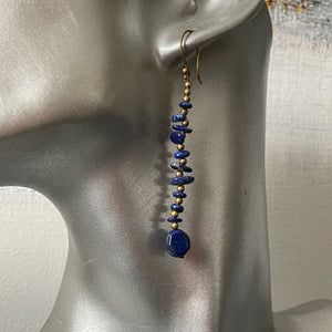 Achara handmade semi-precious gemstone lapis lazuli earrings