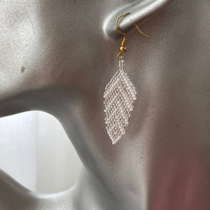 Eni Handmade Beaded Leaf Earrings
