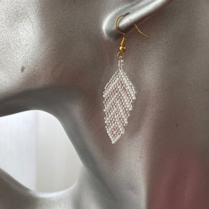 Eni Handmade Beaded Leaf Earrings