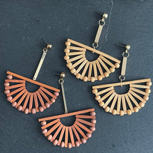 Load image into Gallery viewer, Raya Wooden Fan Earrings