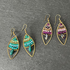 Lawana handmade crystal and natural stone earrings