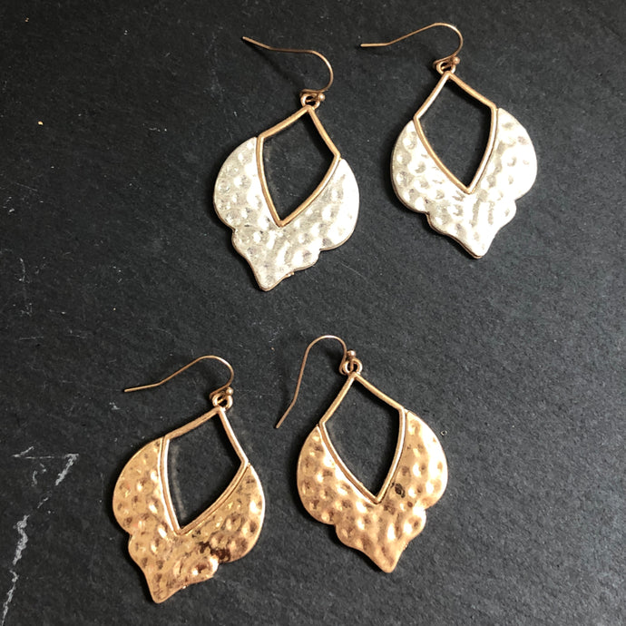 Inayat ethnic-inspired hammered metal earrings