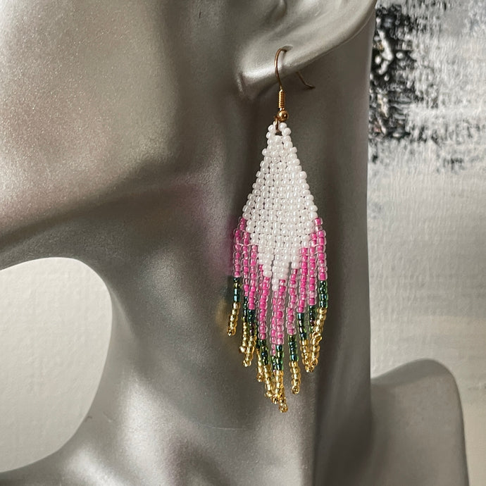 Tayanna handmade beaded boho chic glamorous dangle earrings