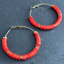 Load image into Gallery viewer, Zora Handmade Beaded Clay Hoop Earrings