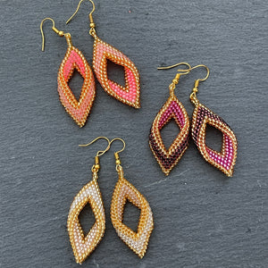 Setia Handmade Beaded Leaf Earrings