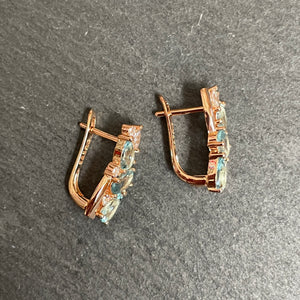 Aleta Aquamarine Blue Zircon Hoop Earrings