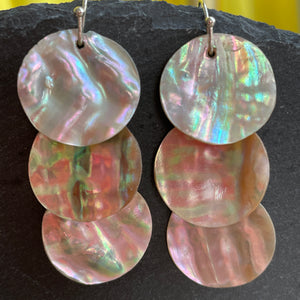 Iolani mother of pearl tiered dangle earrings in natural