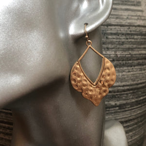 Inayat ethnic-inspired hammered metal earrings in gold