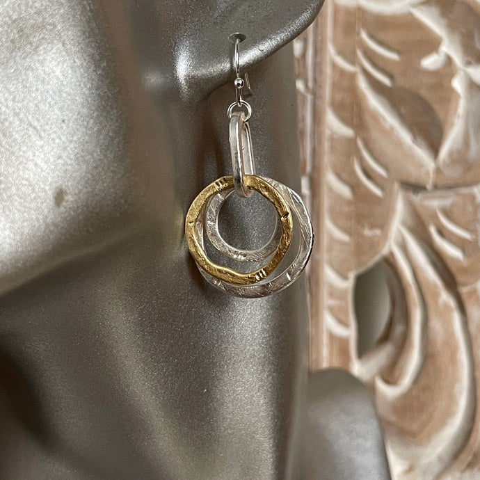 Antonia Matte Gold and Silver Dangle Earrings