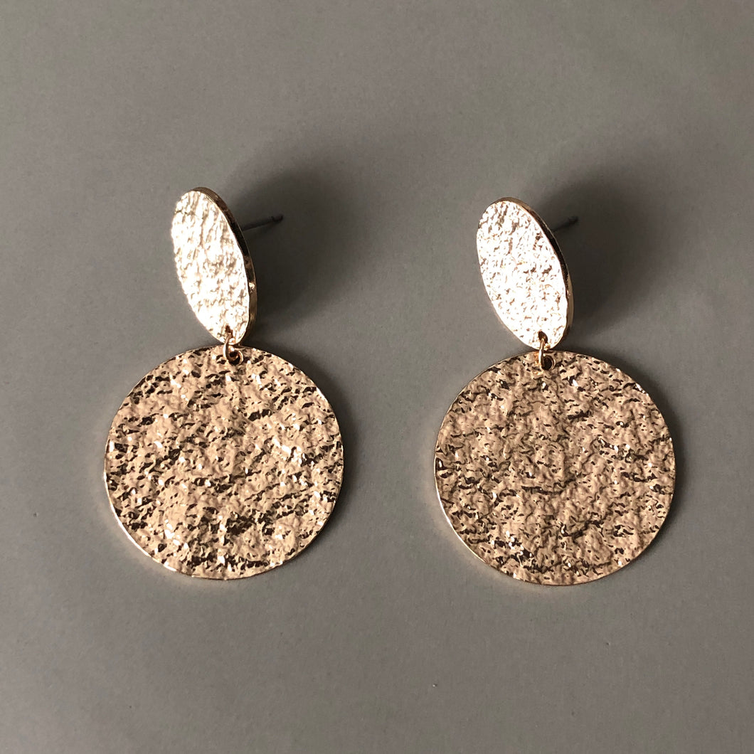 Cyne textured gold dangle earrings