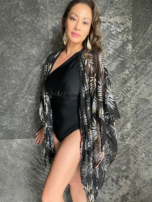 Alani Kaftan in Tropical Black