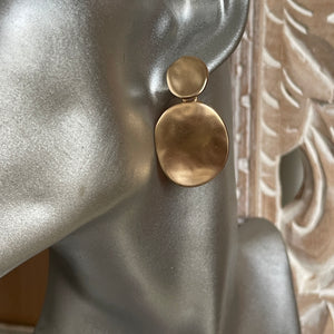 Alba 2-tier Matte Metallic Dangle Earrings