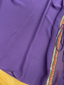 Zecca royal purple chiffon sequin trimmed womens beachwear resort wear beach kaftan in a mommy and me matching set