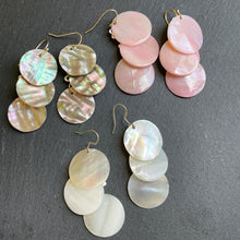 Load image into Gallery viewer, Iolani mother of pearl tiered dangle earrings